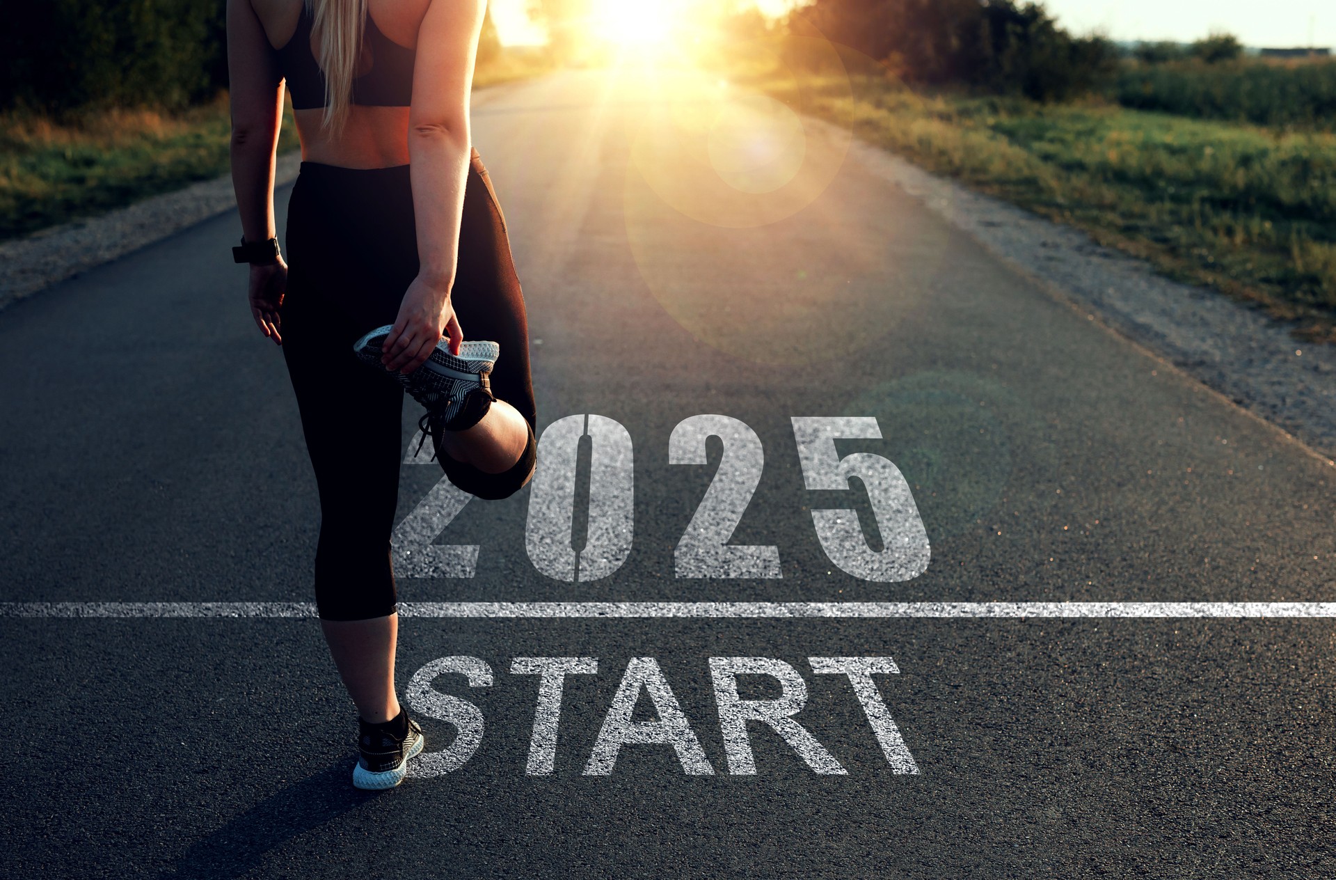 New Year 2025 with new ambitions, challenge, plans, goals and visions.Sports girl who wants to start the year 2025. Concept of new professional achievements in the new year and success.